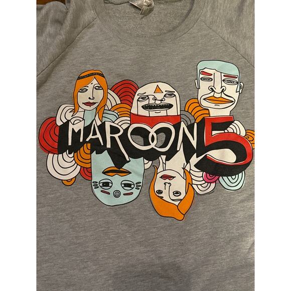 MAROON 5 Crewneck Sweatshirt Adult Small Gray American Apparel California Fleece - Picture 2 of 9